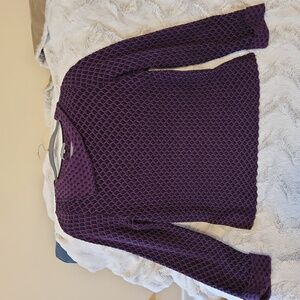 Habitat ladies waffle knit sweater, purple, size large